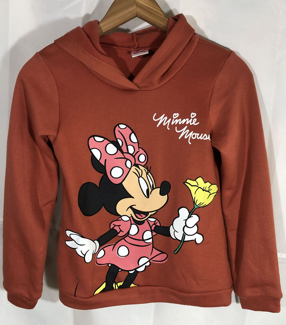 Disney Junior Girls Minnie Mouse Orange Hoodie No Size Tag See measurements desc